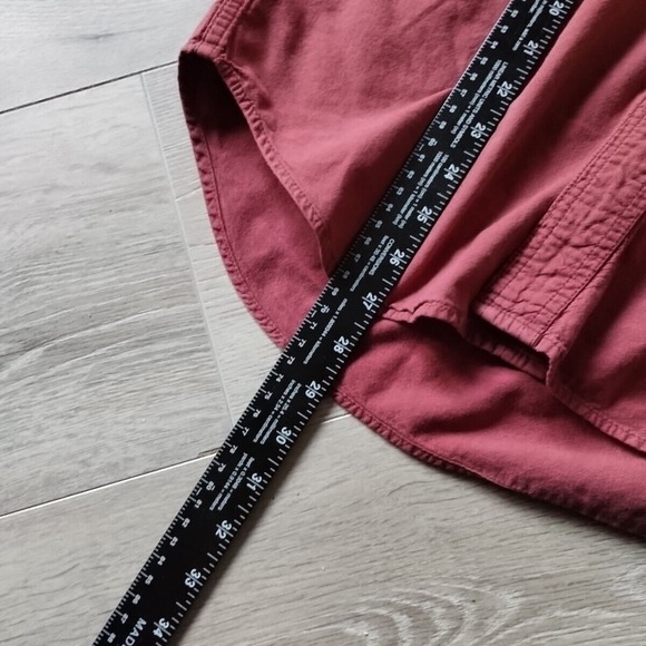 Carhartt Button Down Shirt Mens M Red Short Sleeve Workwear Cotton 2 Pockets - Picture 7 of 9
